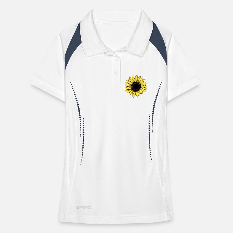 Fleur Fleur Jaune Fleurs Fleur Tournesol Fleur Polo respirant Femme