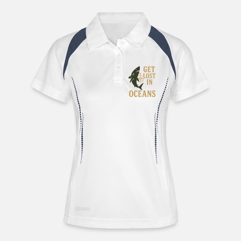Get Lost in Oceans Nautical - Women's Polo breathable - white/navy