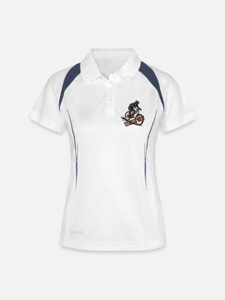 Cadeau de design de VTT pour descente - Polo respirant Femme - blanc/marine