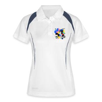 Pop Art de l’explosion géométrique des couleurs - Polo respirant Femme - blanc/marine - Devant