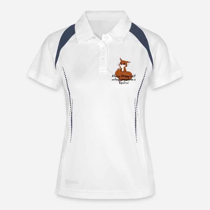 Be a squirrel - Women's Polo breathable - white/navy