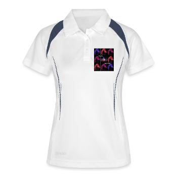 Inner Rhythm – Lebendiges minimalistisches Design - Frauen Polo atmungsaktiv - Weiß/Navy - Vorne