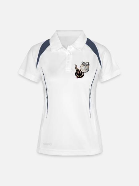 Melting Faces Angel and Devil Design - Women's Polo breathable - white/navy