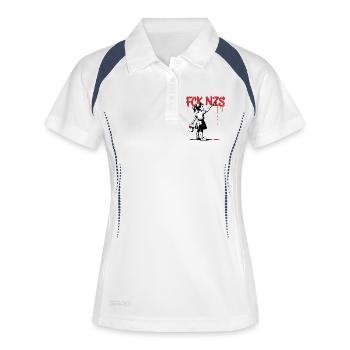 de nazis - T-shirt antifasciste - Polo respirant Femme - blanc/marine - Devant