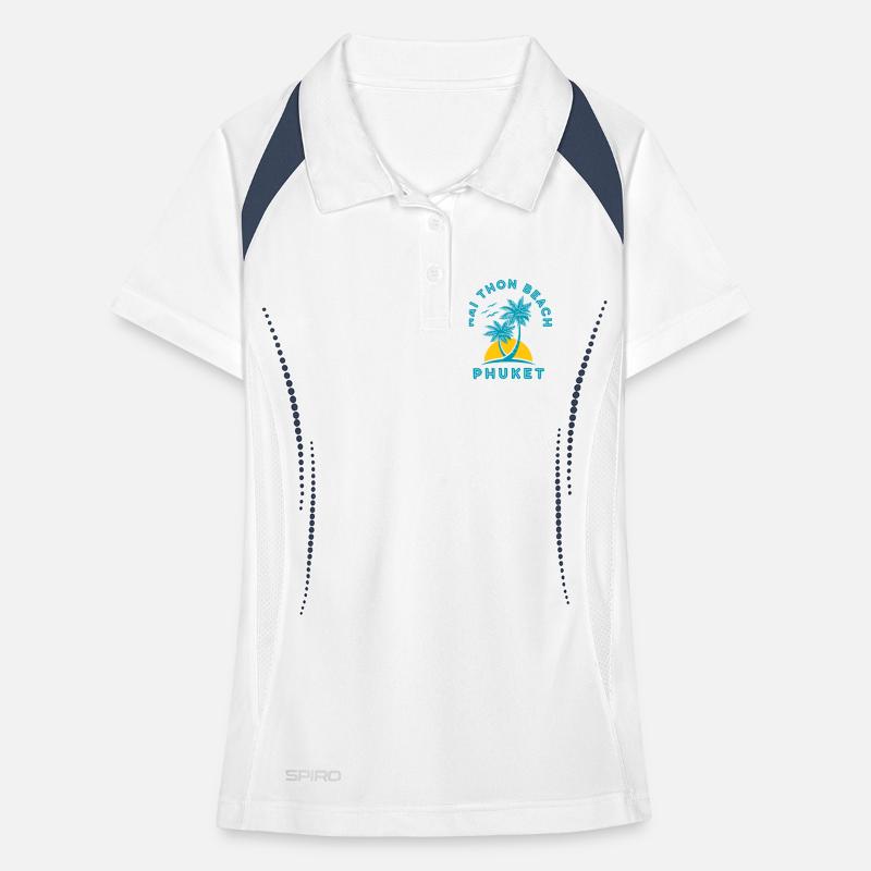 Coucher de soleil de palmier de Nai Thon Beach Phuket Polo respirant Femme