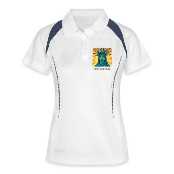 FREE YOUR MIND #3 - freedom & rights - Women's Polo breathable - white/navy - Front