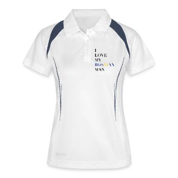 J’AIME MON HOMME BOSNIEN - Polo respirant Femme - blanc/marine - Devant