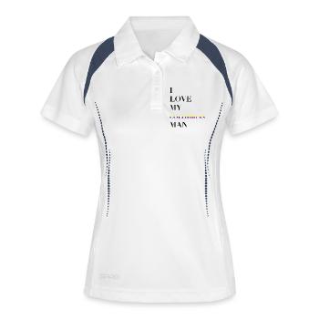 J’AIME MON HOMME COLOMBIEN - Polo respirant Femme - blanc/marine - Devant