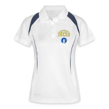Suède - Polo respirant Femme - blanc/marine - Devant