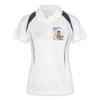 Charme du Café Barista de Capy - Polo respirant Femme - blanc/marine - Devant