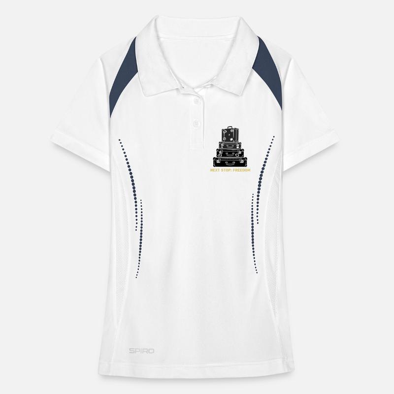 Suitcase Stack Freedom Saying Women's Polo breathable