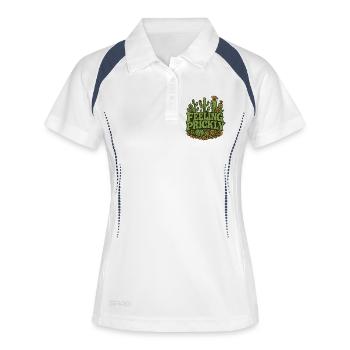 Fierté des cactus : se sentir piquant - Polo respirant Femme - blanc/marine - Devant
