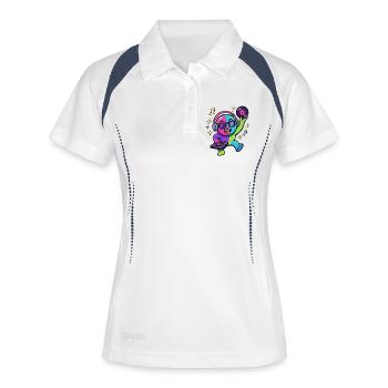 Neon DJ Emoticon Dance Party - Women's Polo breathable - white/navy - Front