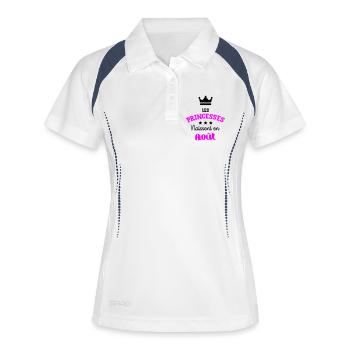Princesse née en Août Joli Cadeau Anniversaire - Polo respirant Femme - blanc/marine - Devant