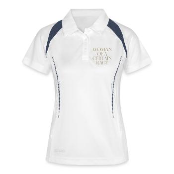 Femme d’une certaine rage Design pour les dames courageuses - Polo respirant Femme - blanc/marine - Devant