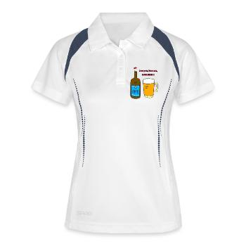 Love Beer Duo Happy love beer - Women's Polo breathable - white/navy - Front