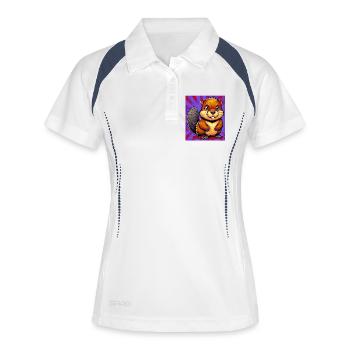 castor - Polo respirant Femme - blanc/marine - Devant