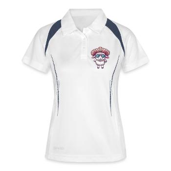 Elefant Comic Lustig Sombrero - Frauen Polo atmungsaktiv - Weiß/Navy - Vorne