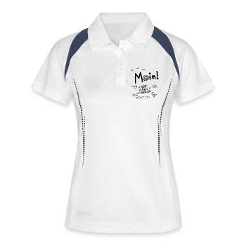 Moin Meer Bier Urlaub - Frauen Polo atmungsaktiv - Weiß/Navy - Vorne