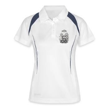 UFO Schlange Cowboy Western Motiv - Frauen Polo atmungsaktiv - Weiß/Navy - Vorne