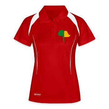 Benin_Flagge_Afrika - Polo respirant Femme - blanc/marine - Devant
