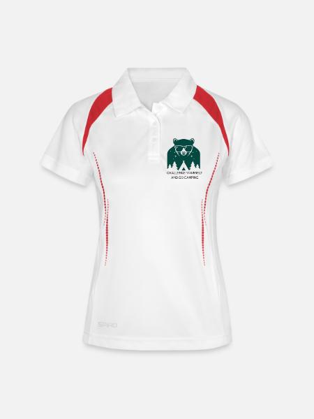 Challenge yourself and go camping - Women's Polo breathable - white/navy