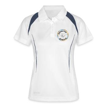 Solidarität Menschenrechte Statement Motiv - Frauen Polo atmungsaktiv - Weiß/Navy - Vorne