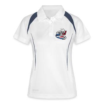Allez Frankreich Fußballsommer Fußballfans - Frauen Polo atmungsaktiv - Weiß/Navy - Vorne