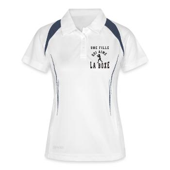 Fille qui aime la boxe - Polo respirant Femme - blanc/marine - Devant