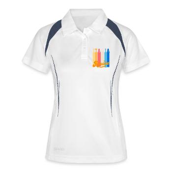 Italia Amore - Frauen Polo atmungsaktiv - Weiß/Navy - Vorne