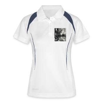 Une promenade solitaire dans le parc - Polo respirant Femme - blanc/marine - Devant