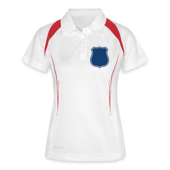 Blank Shield Solid Icon Badge Crest Emblem Symbol - Women's Polo breathable - white/navy - Front