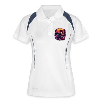 Workout  - Frauen Polo atmungsaktiv - Weiß/Navy - Vorne