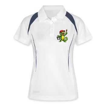 Caméléon avec couleur - Polo respirant Femme - blanc/marine - Devant