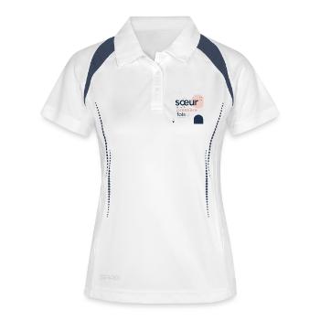 Soeur pour la première fois - Polo respirant Femme - blanc/marine - Devant