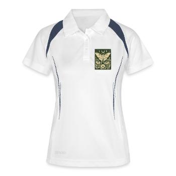 Mystic Butterfly Moon Flowers Vintage Nature - Women's Polo breathable - white/navy - Front