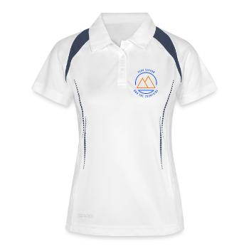 Saison de pointe Posséder les montagnes Bleu/Orange - Polo respirant Femme - blanc/marine - Devant