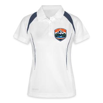Mountain Sunrise Shield - Frauen Polo atmungsaktiv - Weiß/Navy - Vorne