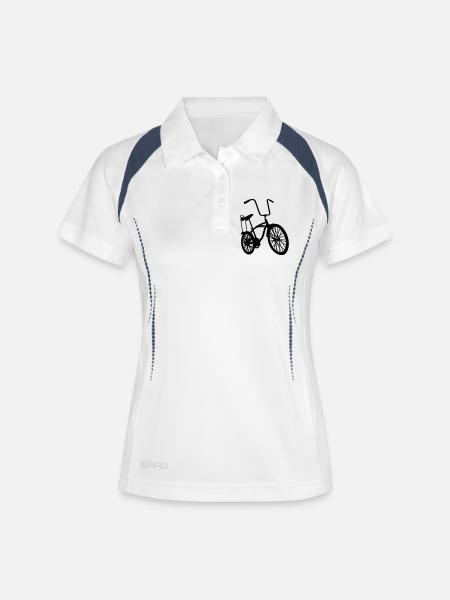 old school retro bike - Women's Polo breathable - white/navy