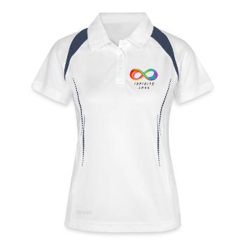 Amour infini - Signe d’infini coloré - Polo respirant Femme - blanc/marine - Devant
