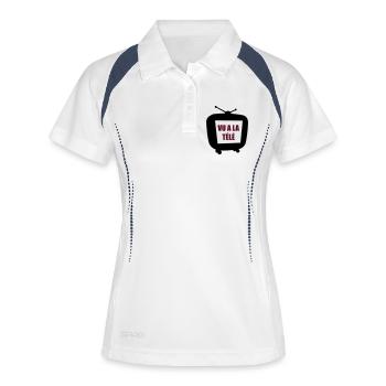 Vu à la Télé (vectoriel) - Polo respirant Femme - blanc/marine - Devant