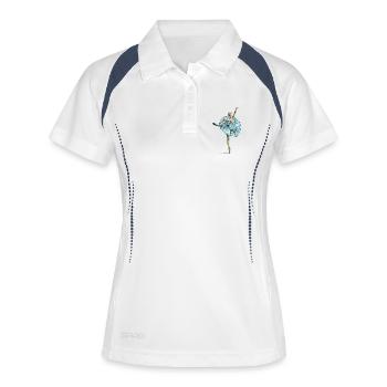 ballet - Polo respirant Femme - blanc/marine - Devant