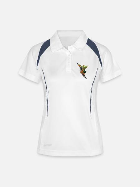 Grenouille - Polo respirant Femme - blanc/marine