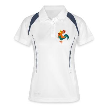Crowing Rooster – Animal Motif for Children & Adults - Women's Polo breathable - white/navy - Front