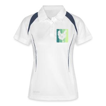 Poulet - Polo respirant Femme - blanc/marine - Devant