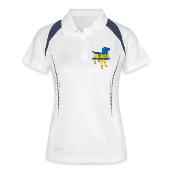 Ukraine Sauvetage des animaux - Polo respirant Femme - blanc/marine - Devant
