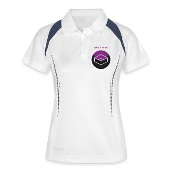 purple in the box - Frauen Polo atmungsaktiv - Weiß/Navy - Vorne