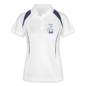 Roi Citrouille - Polo respirant Femme - blanc/marine - Devant