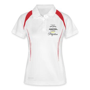 Cadeau humour maçon homme ou femme - Polo respirant Femme - blanc/marine - Devant
