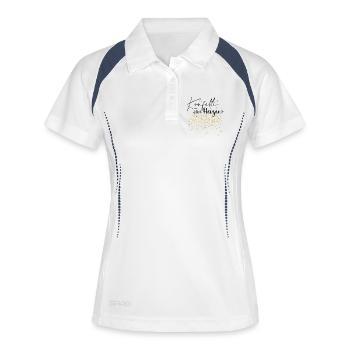 Konfetti im Herzen - Frauen Polo atmungsaktiv - Weiß/Navy - Vorne